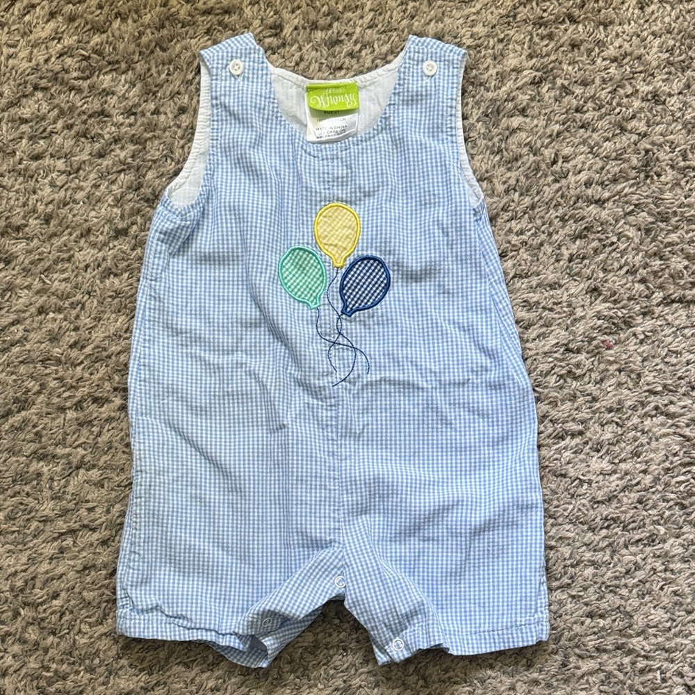 Classic Whimsy Boy Blue Gingham Jon Jon